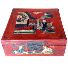 Chinese Red Chinoiserie Box