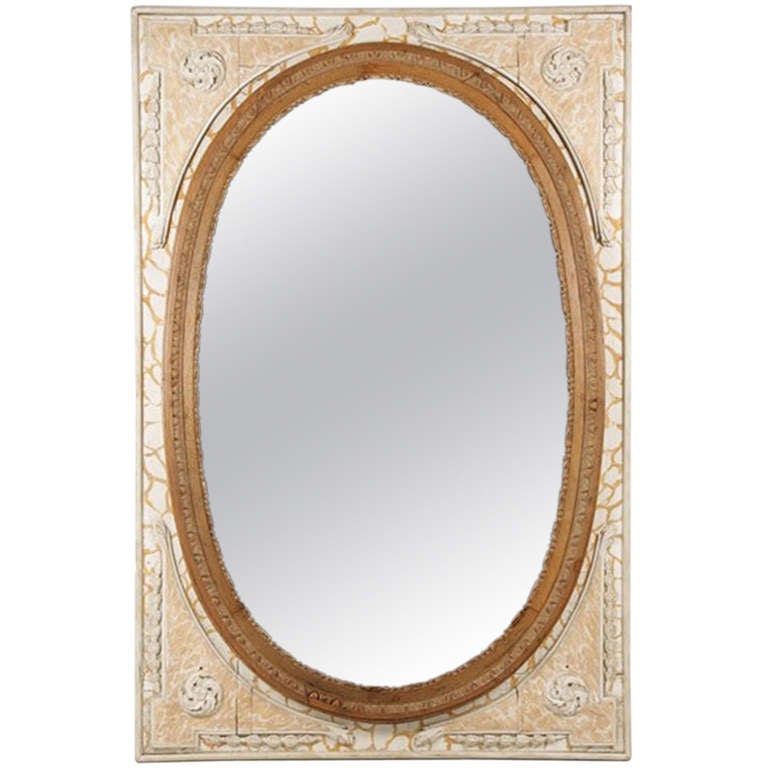 Large 19th Century Faux Painted Mirror