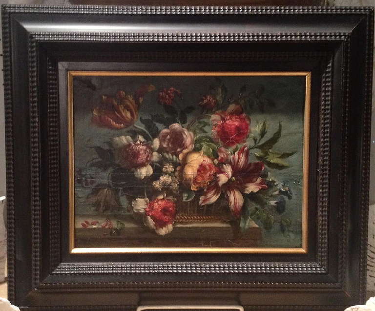 19th Century Oil On Board Still Life Painting For Sale