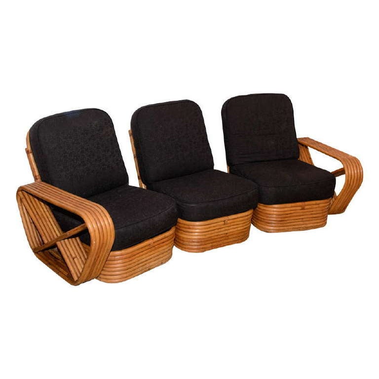 Paul Frankl Style Rattan Sofa 1