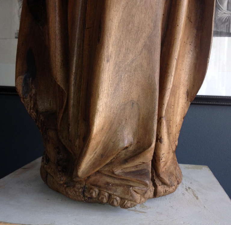 Large Renaissance Carved Figure of an Apostle 3