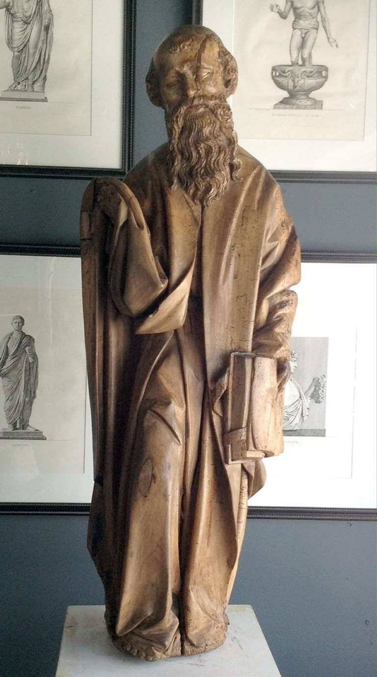 Large Renaissance Carved Figure of an Apostle 4