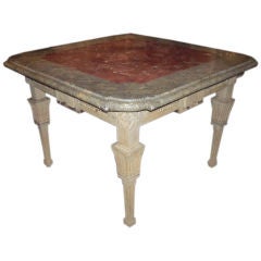 Antique NEOCLASSICAL CARVED TABLE WITH SCAGLIOLA TOP