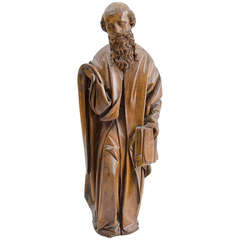 Large Renaissance Carved Figure of an Apostle