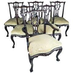 Set of Eight Chinese Chippendale Dining Chairs