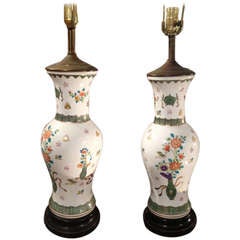 Pair Of Chinese Style Porcelain Lamps
