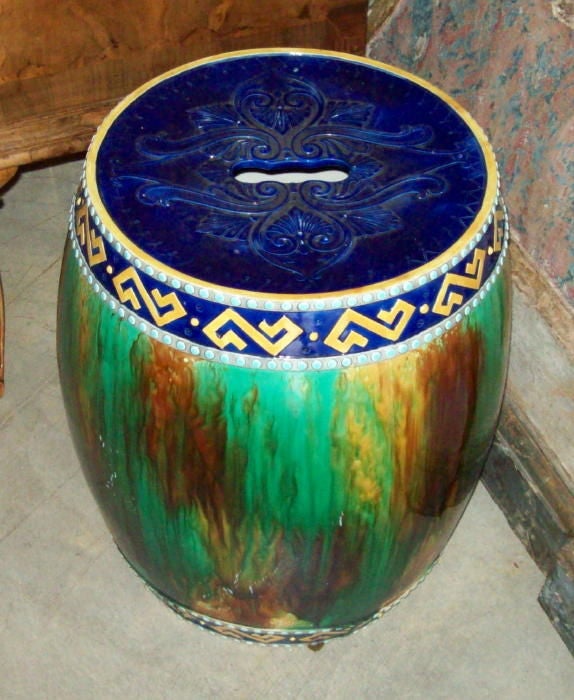 English Majolica Garden Seat