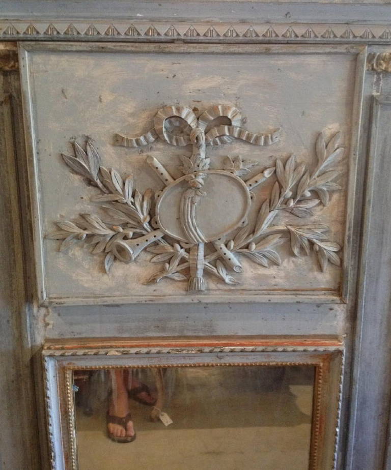 19th Century French Painted Trumeau For Sale 6