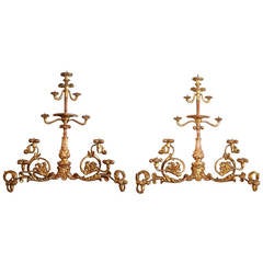 Pair of Very Large Wall Hanging Candelabras