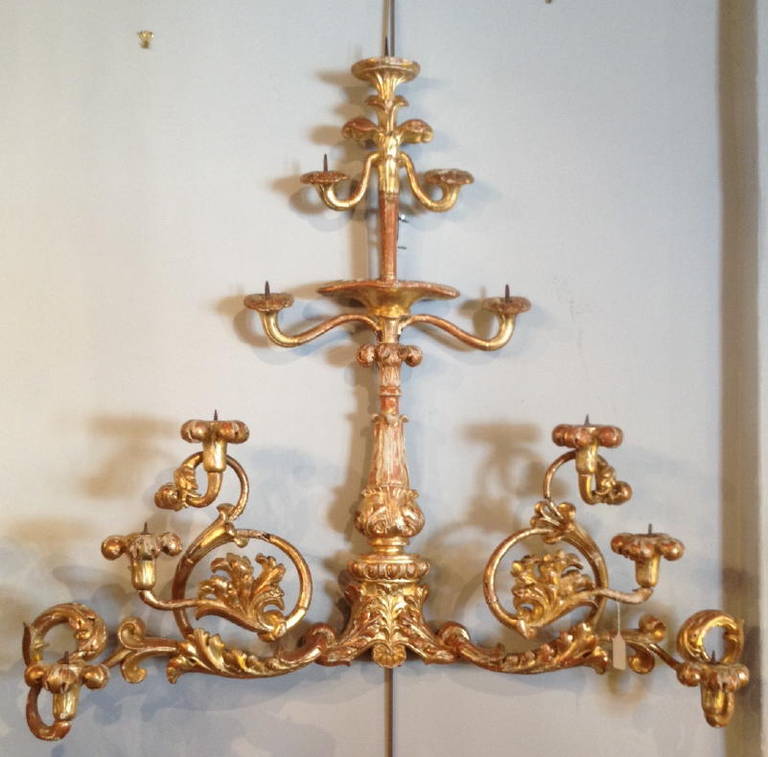 Pair of Very Large Wall Hanging Candelabras