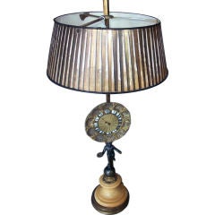 Vintage FIGURAL BRONZE CLOCK / LAMP