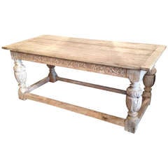 Antique Jacobean Style Carved Oak Table