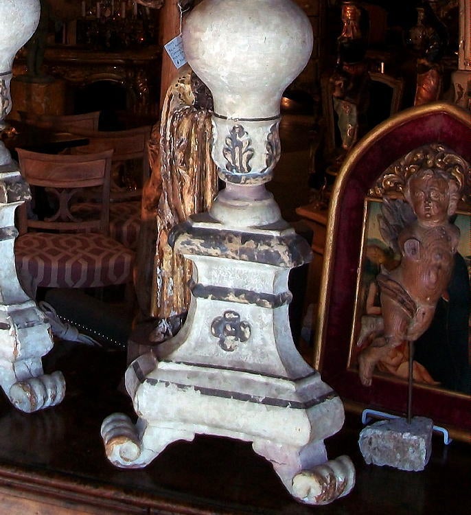 Pair Of Very Tall Pricket Lamps