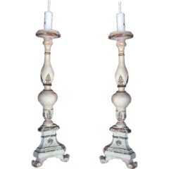 Pair Of Very Tall Pricket Lamps
