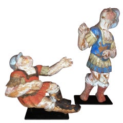 Pair Of 17th Century Soldier Sculptures