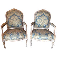 Antique Pair of 19th Century Louis XVI Style Armchairs