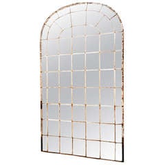 Antique Massive Mirrored Iron Window Frame