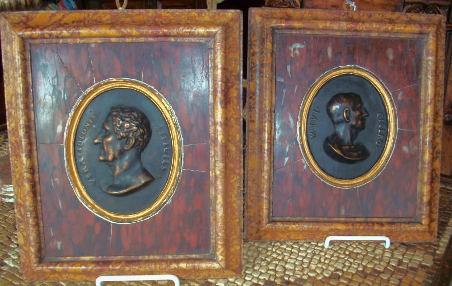 Pair of Italian Grand Tour Plaques In Excellent Condition In West Palm Beach, FL