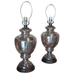 Pair Of Mercury Glass Lamps