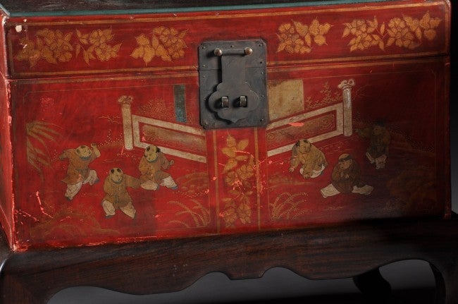 Wood Pair Of Chinese Tea Chest Side Tables