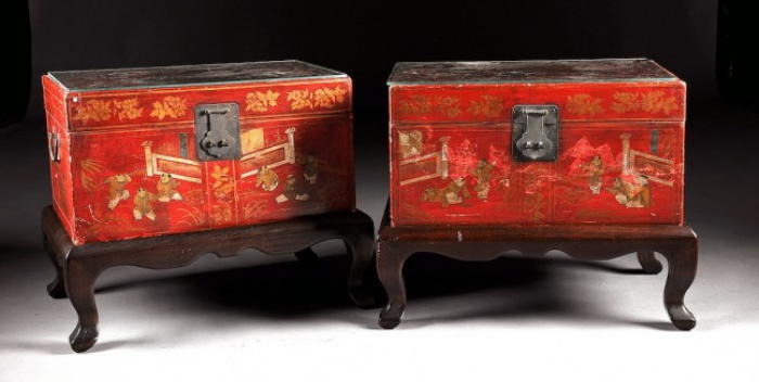 Pair Of Chinese Tea Chest Side Tables 2