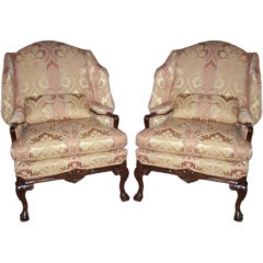 Pair Of Very Large Wing Chairs