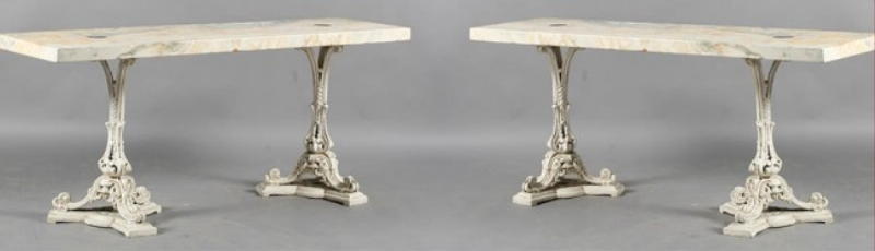 20th Century Pair of Marble Top Consoles