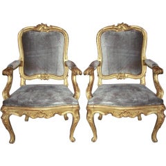Pair Of 18th Century Italian Baroque Armchairs