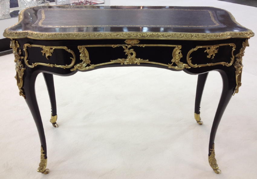 French Bronze Mounted Ebonized Writing Desk