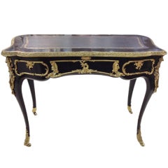 French Bronze Mounted Ebonized Writing Desk French Bronze Mounted Ebonized Writing Desk