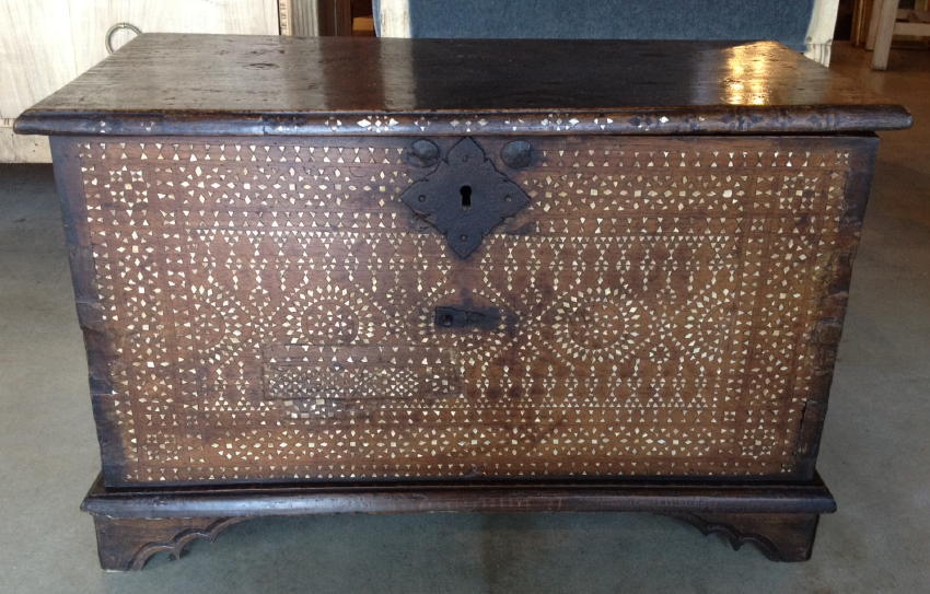 Moroccan Bone Inlaid Box For Sale 1