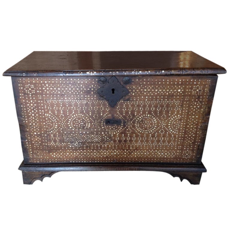 Moroccan Bone Inlaid Box For Sale