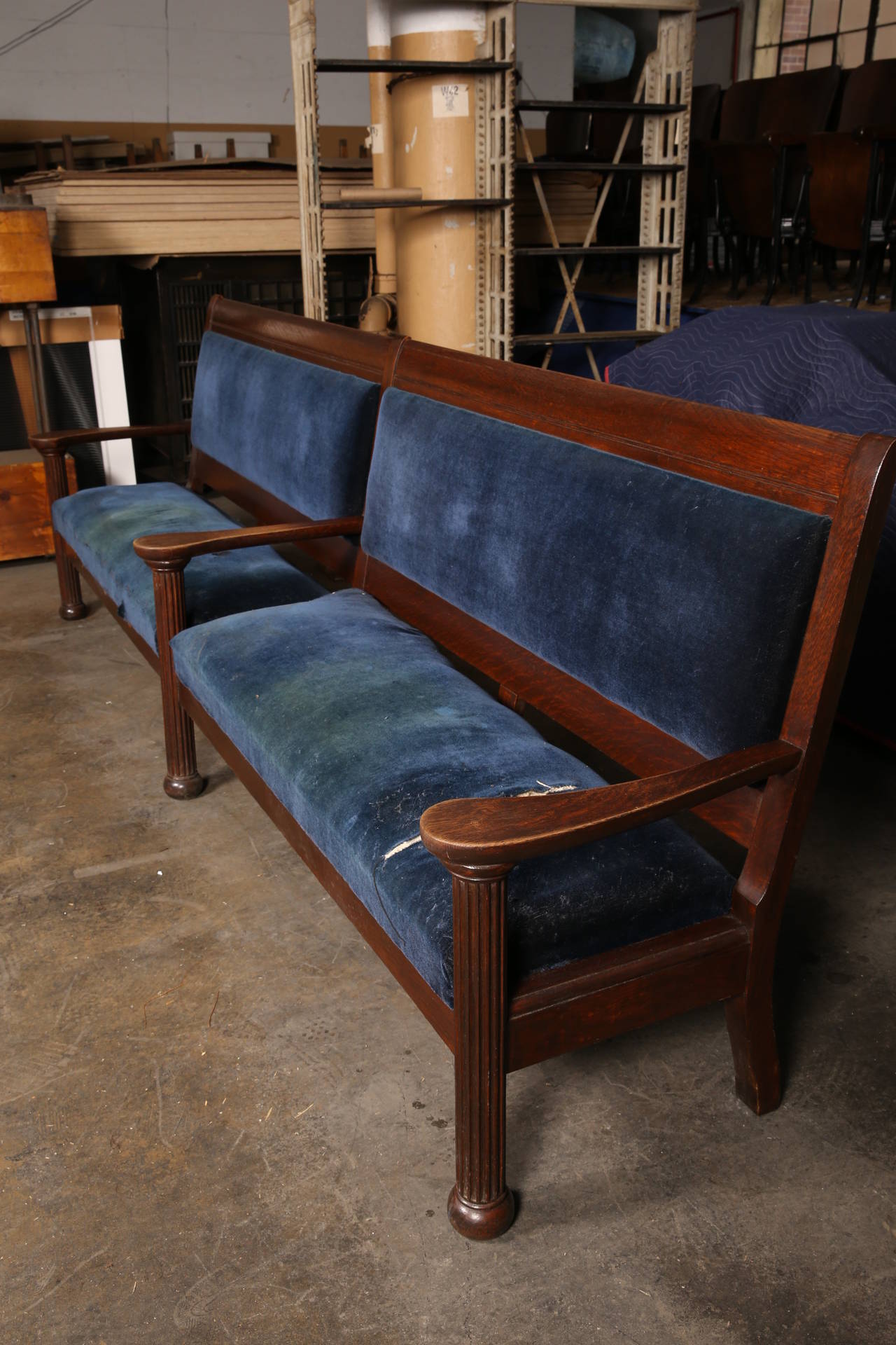 Vintage Masonic Temple Bench. This bench is sold as is with the finishing touches to be done by your local upholsterer. Seat height measures 16 1/2