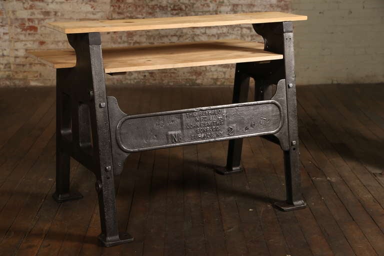 Vintage Industrial Two-Tier Desk In Excellent Condition In Oakville, CT