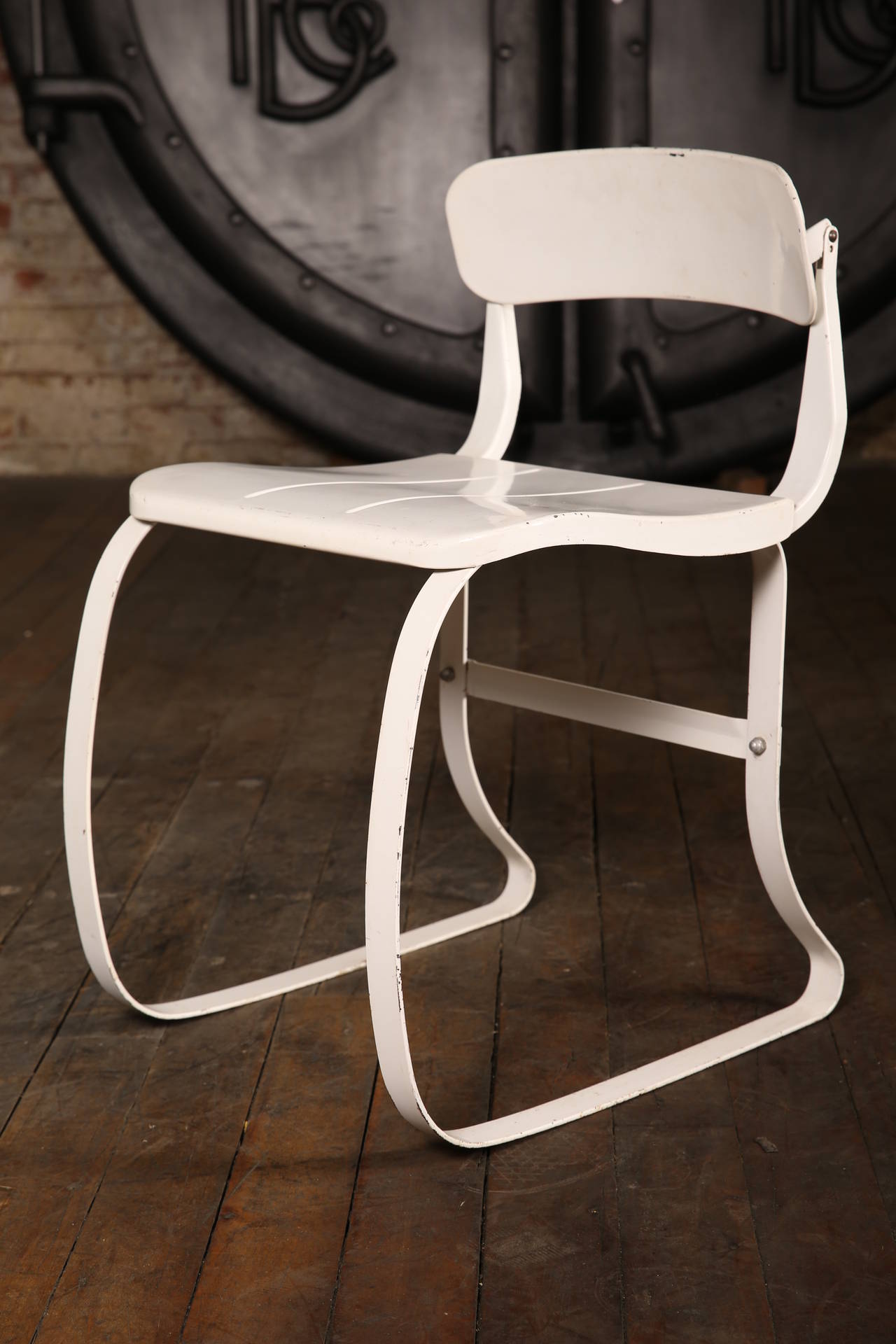 Vintage Industrial ironrite health chair. A very nice Herman Sperlich chair. Seat height is 18".