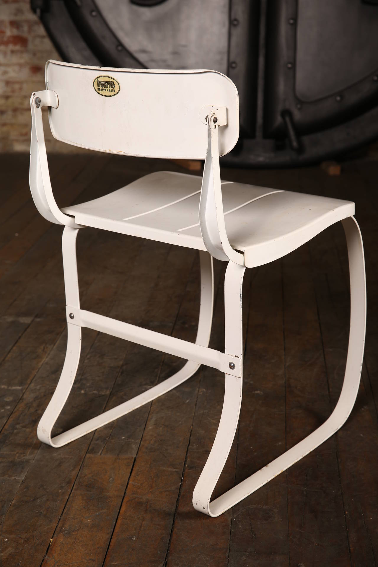 Health Chair Vintage Industrial Ironrite Metal Mid-Century Modern  In Good Condition In Oakville, CT