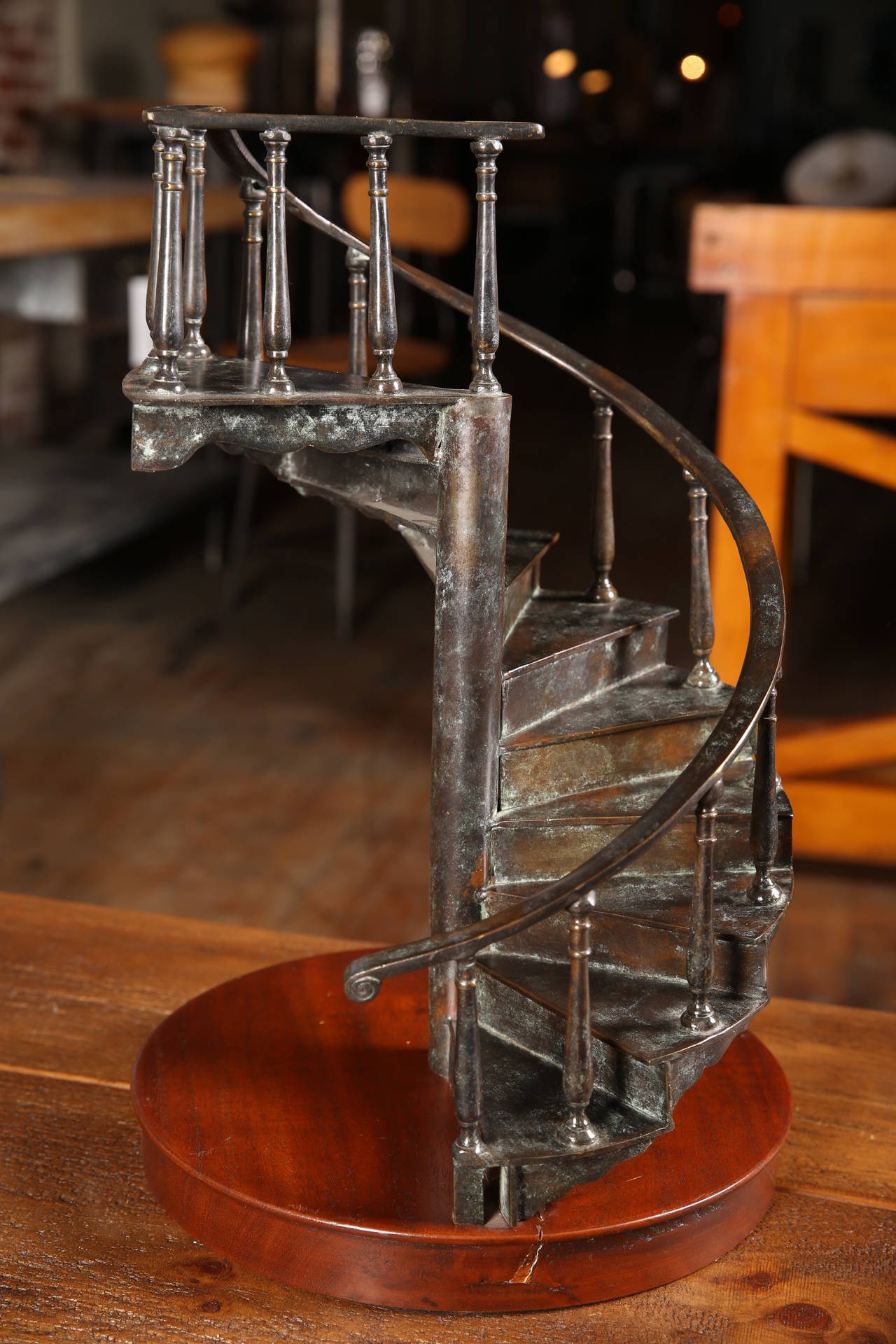 Vintage model of a spiral staircase. Very unique and beautiful piece. Use it in an office, lobby, study, or living room.