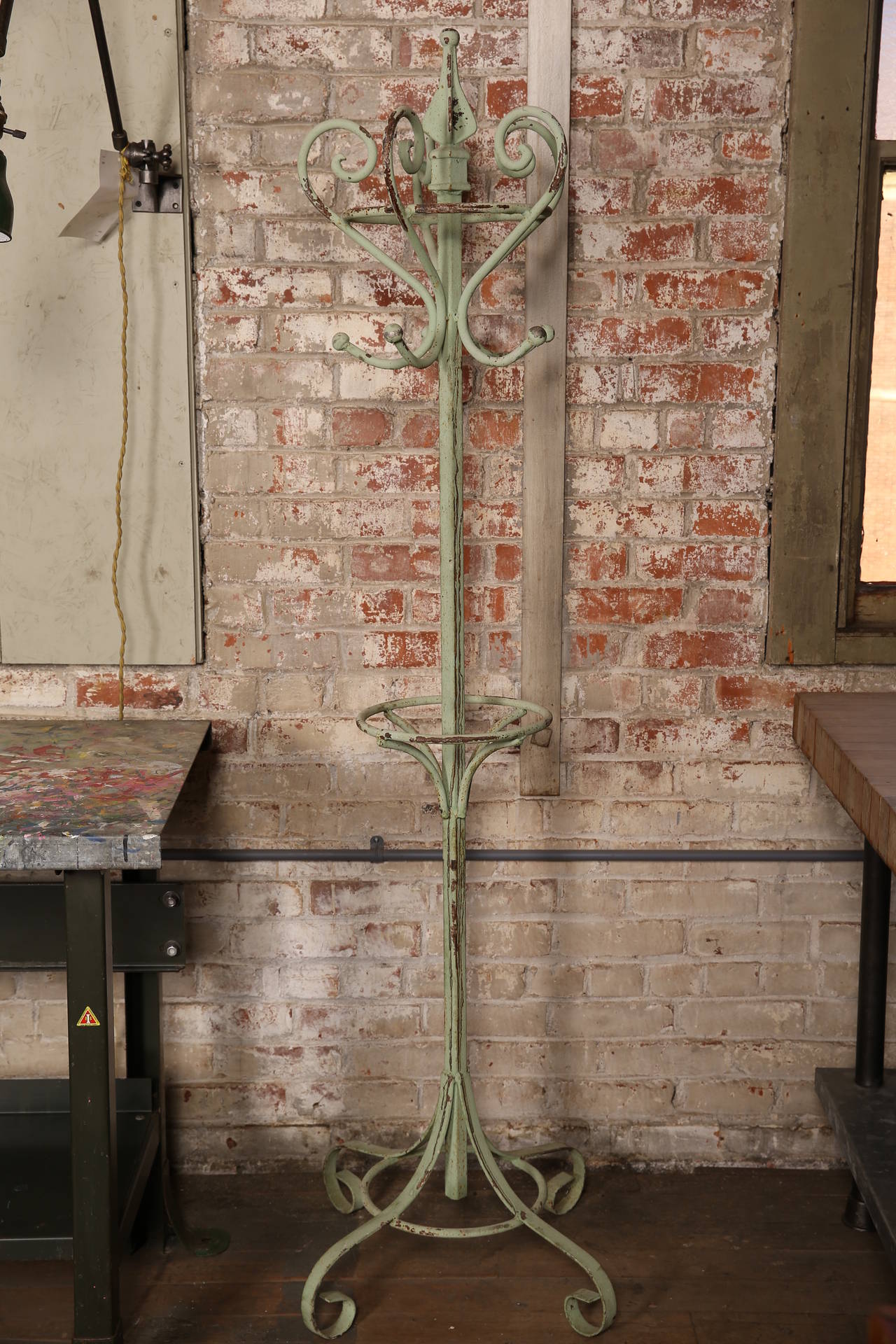 Vintage Industrial wrought iron coat stand.