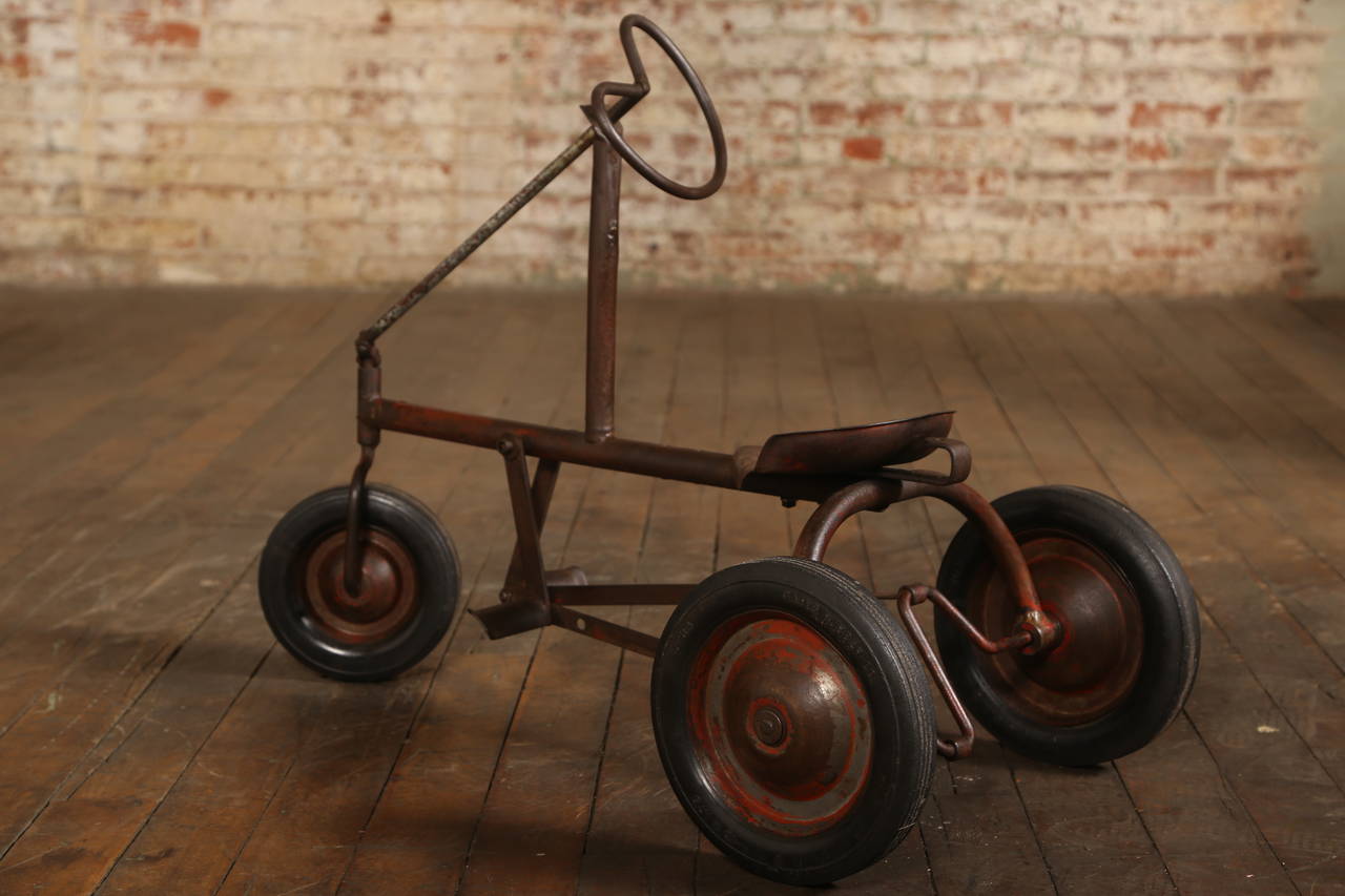 Folk Art Antique Child's Pedal Toy Car For Sale