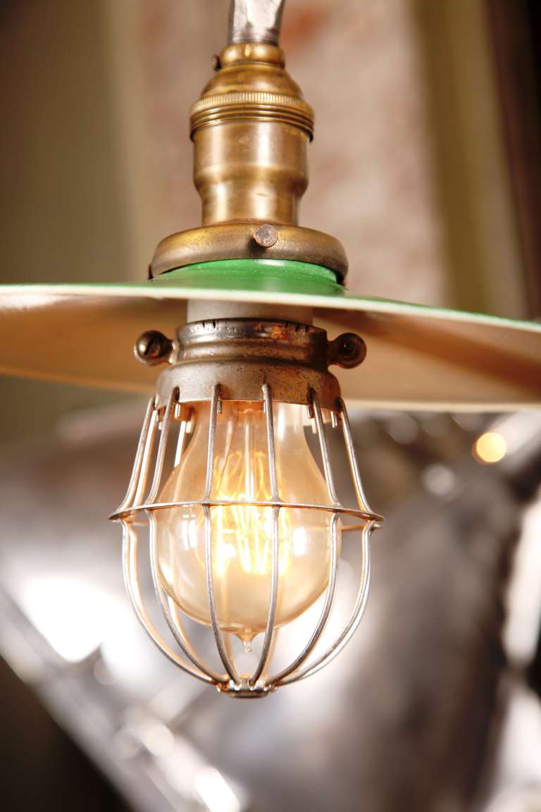 20th Century Vintage Industrial, O.C. White Adjustable Ceiling Task Light Lamp For Sale