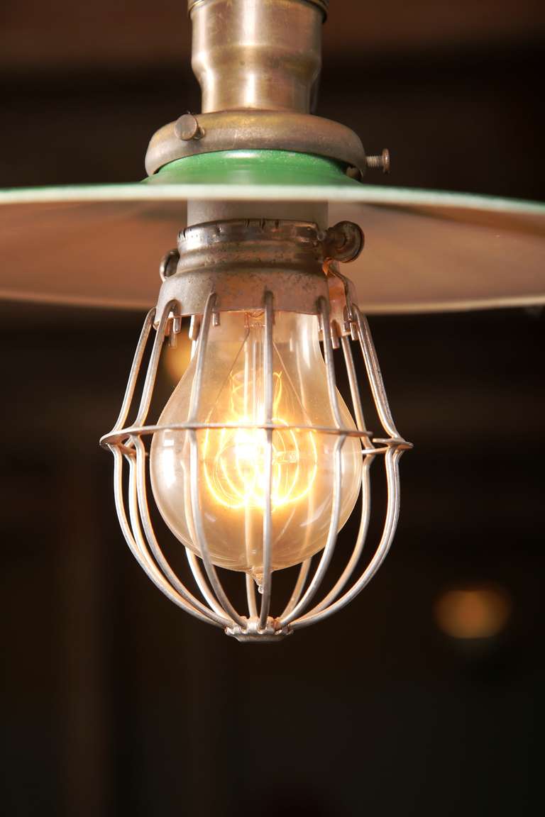 Metal Vintage Industrial, O.C. White Adjustable Ceiling Task Light Lamp For Sale