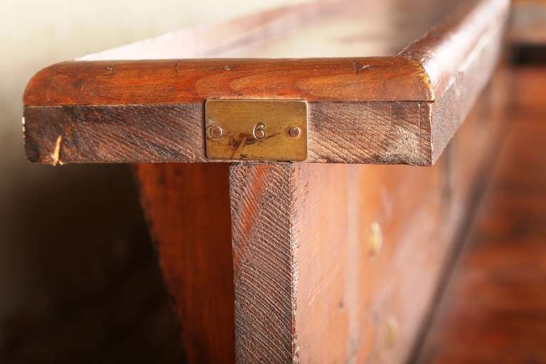 American Vintage Industrial Rustic Wood & Cast Iron Work Bench - Table - Desk