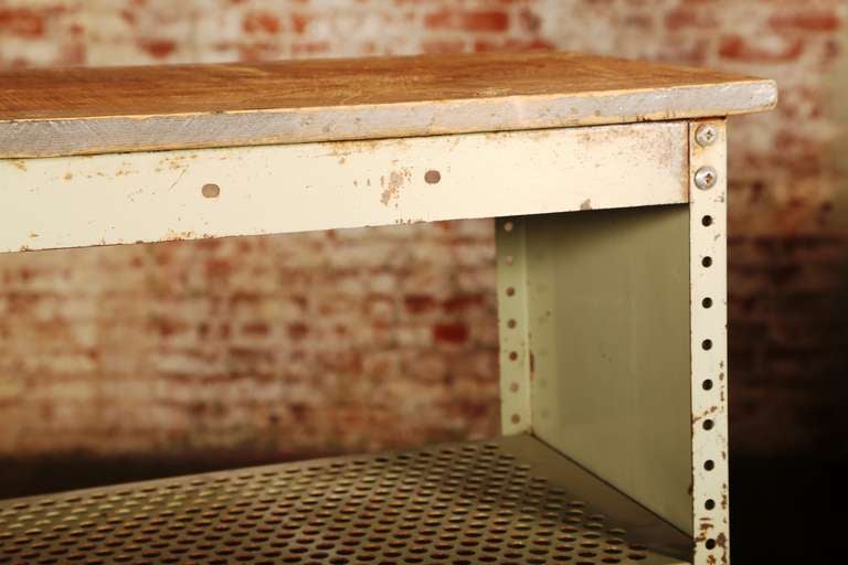 Vintage Industrial, Adjustable Metal Shelves with Wooden Top 4