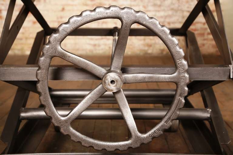 Vintage Industrial, Adjustable Scissor Lift, Original and Made in USA