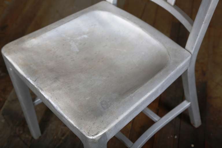 Metal Vintage Industrial, Emeco Navy Chair Pair, Original & Made in USA