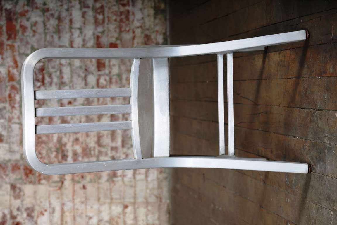 20th Century Vintage Industrial, Emeco Navy Chair Pair, Original & Made in USA