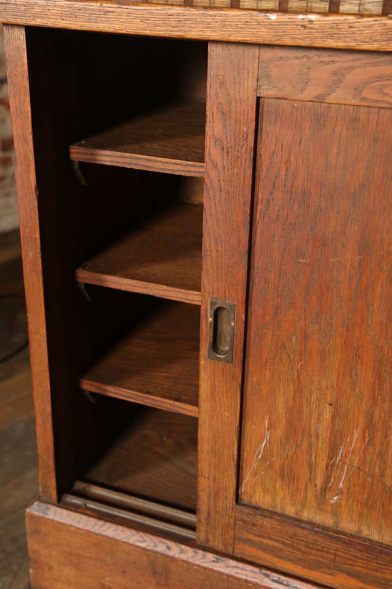 Antique, Industrial Wooden Hotel Telegram Storage Cabinet Hutch Hall Stand 1