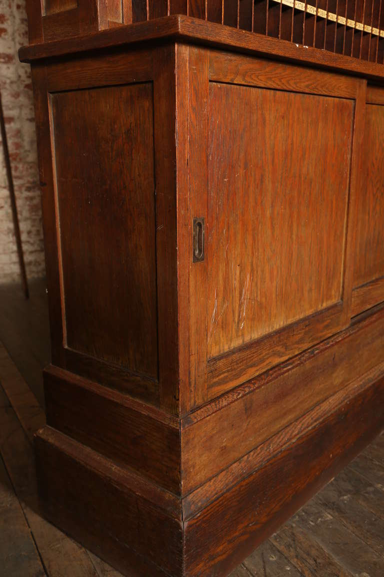 Antique, Industrial Wooden Hotel Telegram Storage Cabinet Hutch Hall Stand 2
