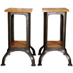 Vintage Industrial, Cast Iron Side Tables