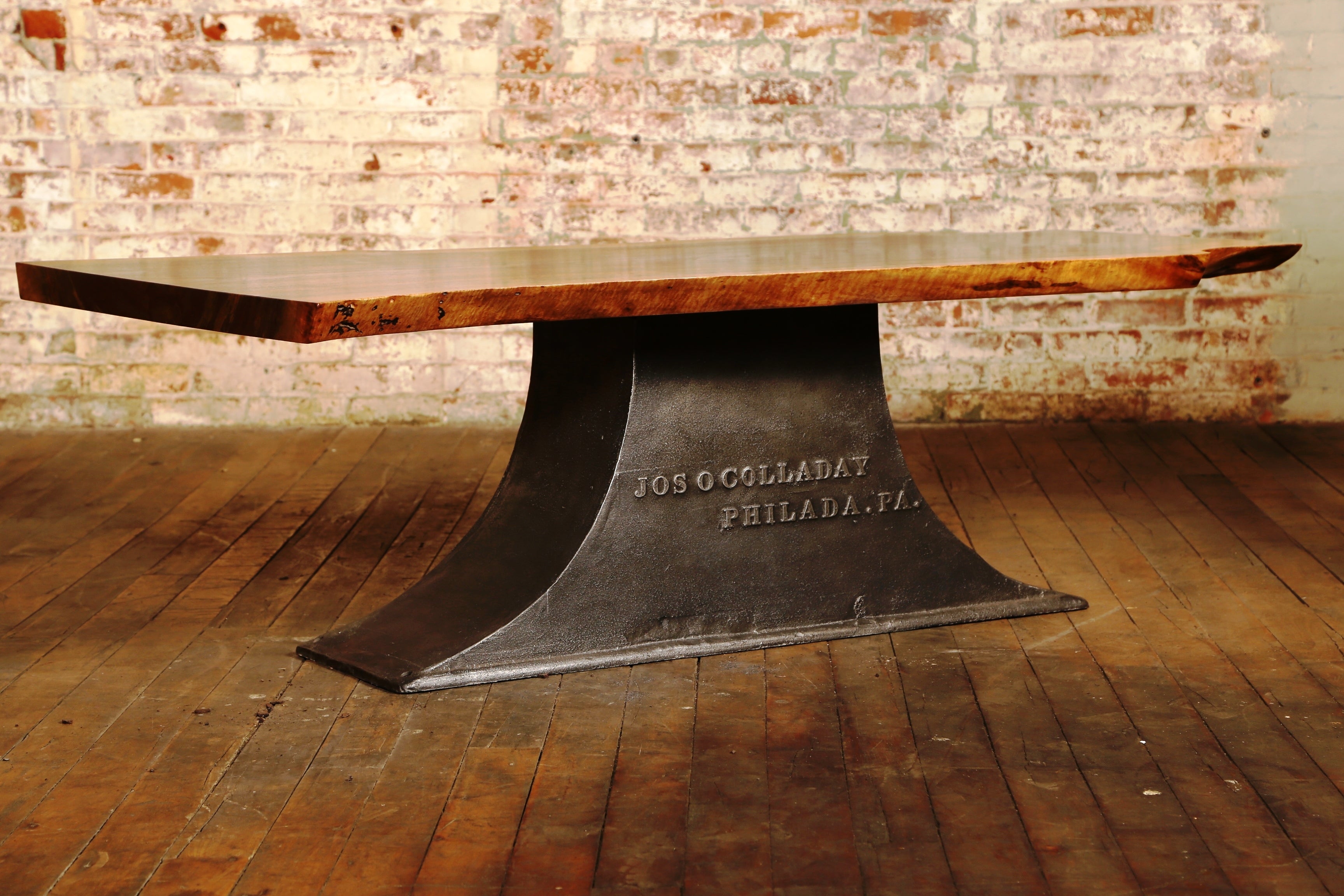 Industrial Coffee Table on Antique Cast Iron Base at 1stDibs vintage